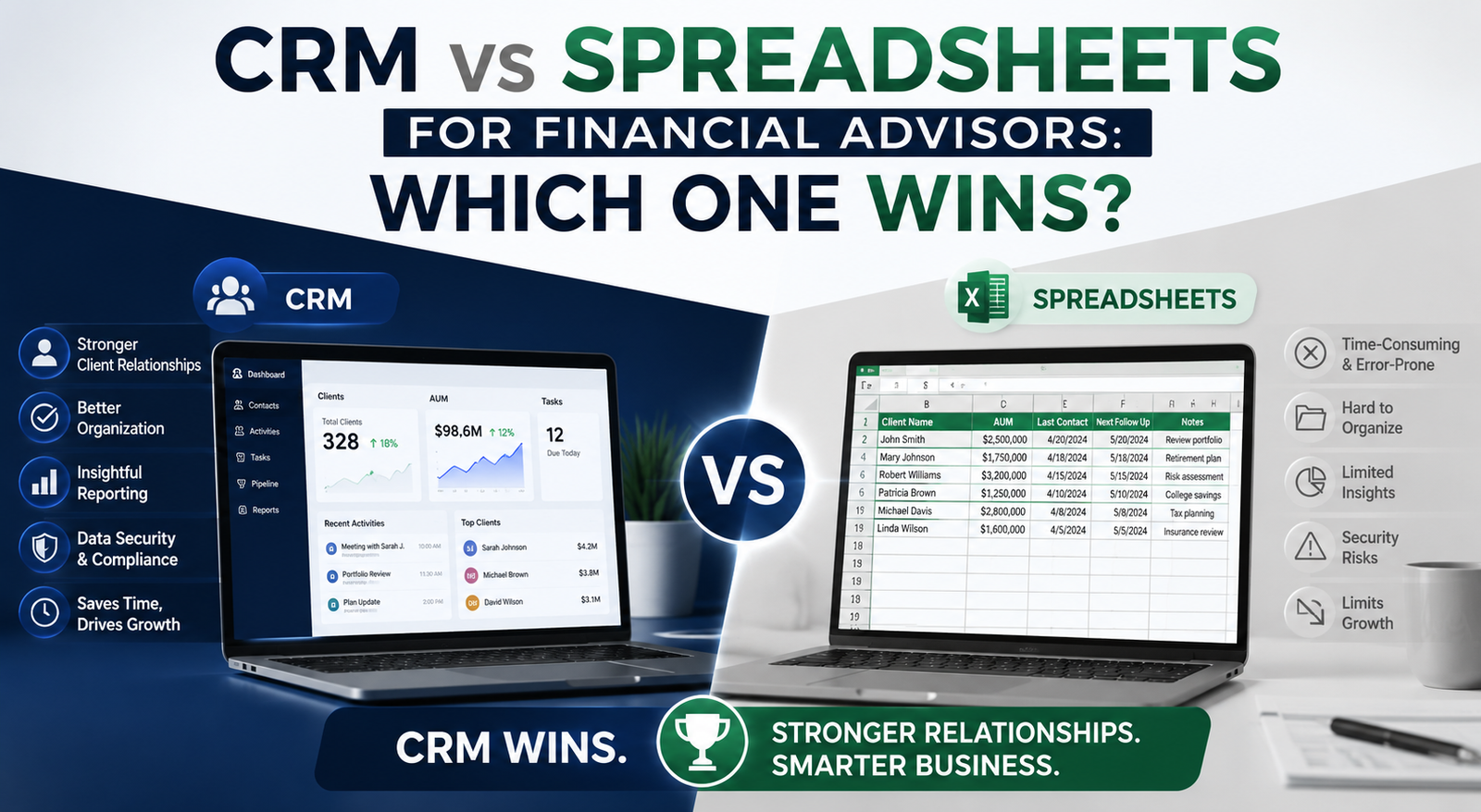 CRM vs Spreadsheets for Financial Advisors: Which One Wins?